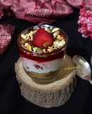 Strawberry cream cheesecake glass shot