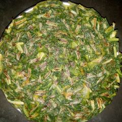 A picture of Spring onion in rice starch.