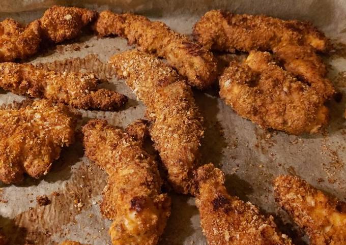 Simple Way to Prepare Quick My smokey crispy oven chicken tender(goujons)🤤