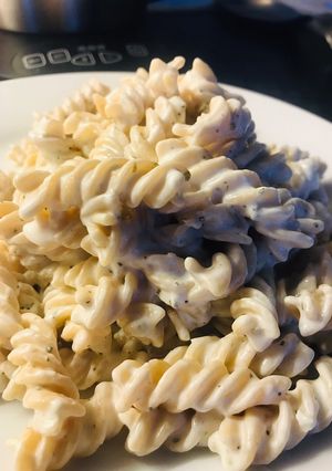 صورة لوصفة معكــرونـة بلبـن 😋