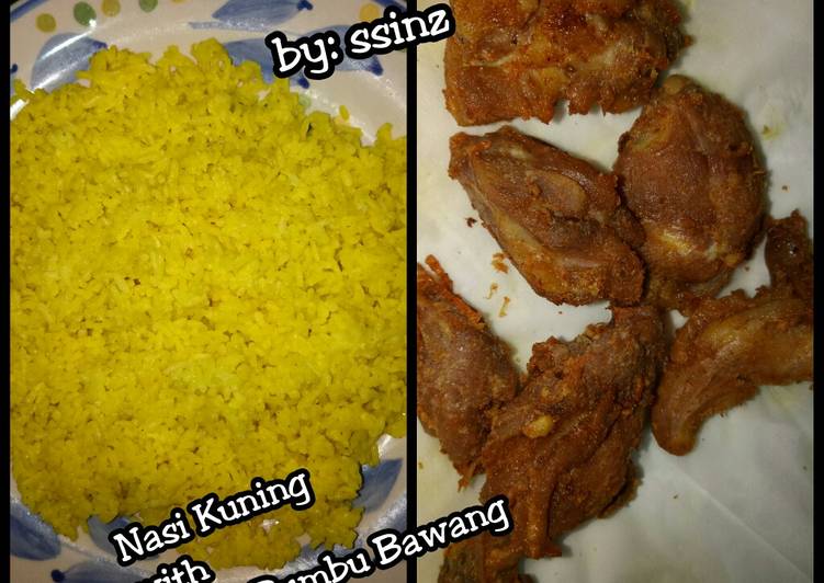 Ayam Bumbu Bawang With Nasi Kuning