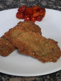 Una foto de Milanesas de berenjena ahumadas