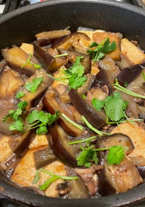 Hình của món Cà tím kho đậu hũ.