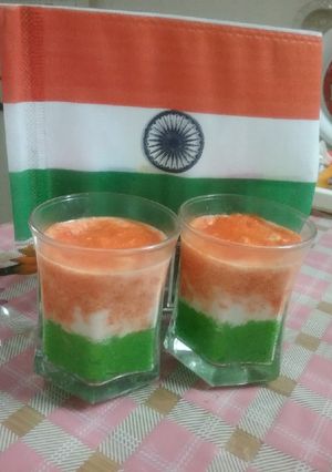 A picture of Tricolour Suji Halwa.