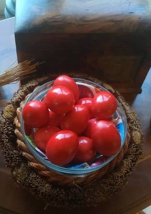 Φωτογραφία της συνταγής Τα κατακόκκινα αυγά της Λαμπρής♠️💜