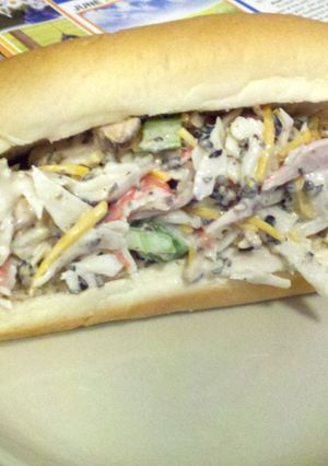 A picture of Crab salad sandwich.