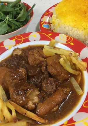 عکسی از دستور خورشت مرغ و آلو
