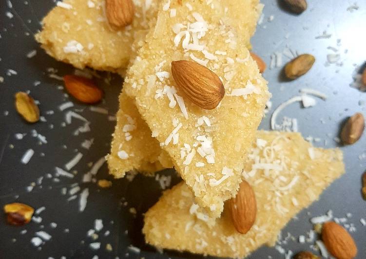 Recipe of Any-night-of-the-week Suji Tukri Halwa(semolina sweet dessert)