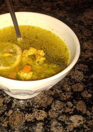صورة لوصفة حساء الدجاج soupe poulet