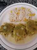 Tortitas de pollo en salsa verde