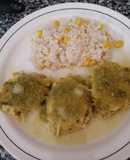 Tortitas de pollo en salsa verde