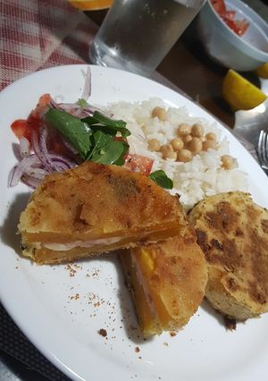 Una foto de Milanesas de Zapallo Calabacín Rellenas de Jamón y Queso 😚