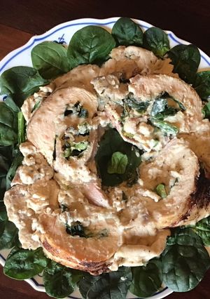 A picture of California Farm Swiss Chard Chicken Rolls.