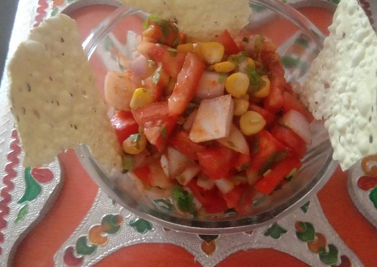 Step-by-Step Guide to Prepare Speedy Corn salad with roasted papad