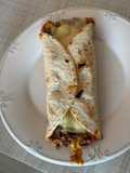 Wrap de cheddar e carne