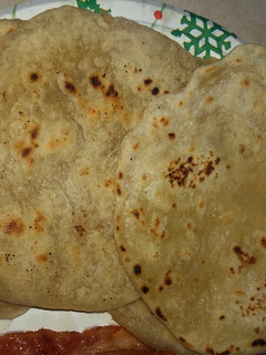 A picture of Roti bread (Buttery Indian flat bread).