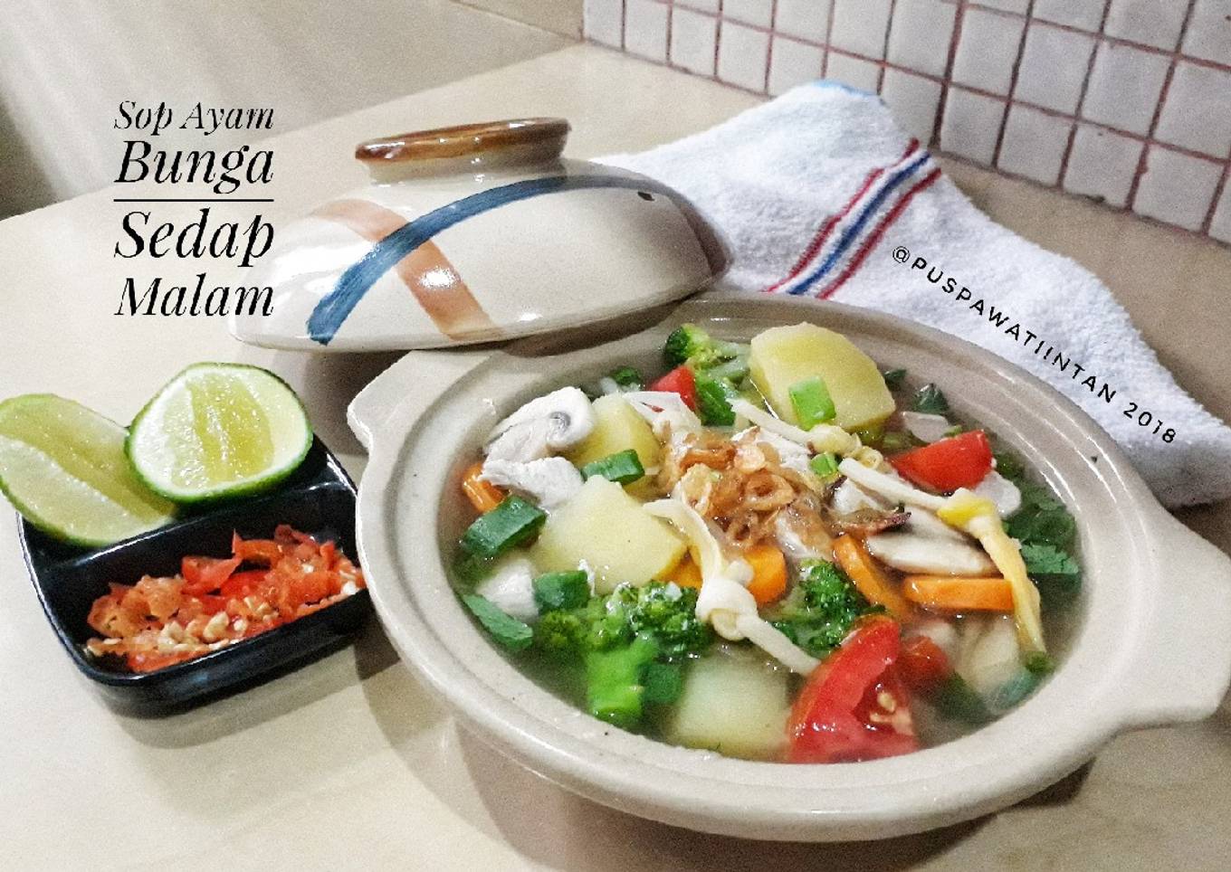 Sop ayam bunga sedap malam