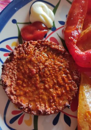 Una foto de Hamburguesas veganas de proteína de soja sabor achorizado (🌱)