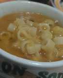 Sopa vegana de zapallo y dedalitos