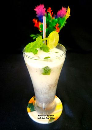 A picture of Ice Apple Mint Chia Cooler - Tadgola Pudina Chia Sharbat.