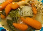 A picture of red potatoes soup