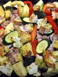 Chicken & Vegetables Tray Bake With Garlic Bread