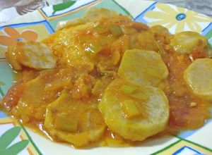 Foto principal de Bacalao en salsa de puerro y cebolla