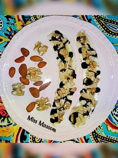 عکسی از دستور موز با کرم ارده و گردو