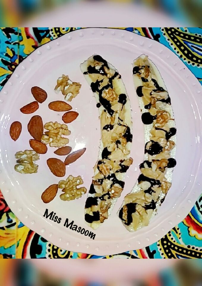 عکسی از دستور موز با کرم ارده و گردو