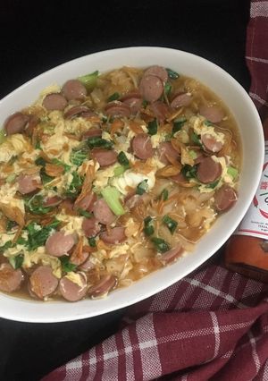 Foto resep Kwetiau Siram Sosis Telur