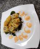 Thịt lợn cuộn rau củ