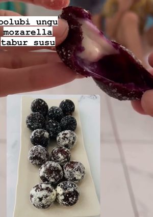 Foto resep BOLUBI UNGU mozarella susu #kidsfriendly