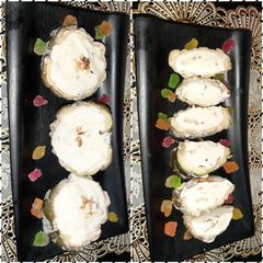 A picture of Custard Apple & Roasted Almond kulfi.