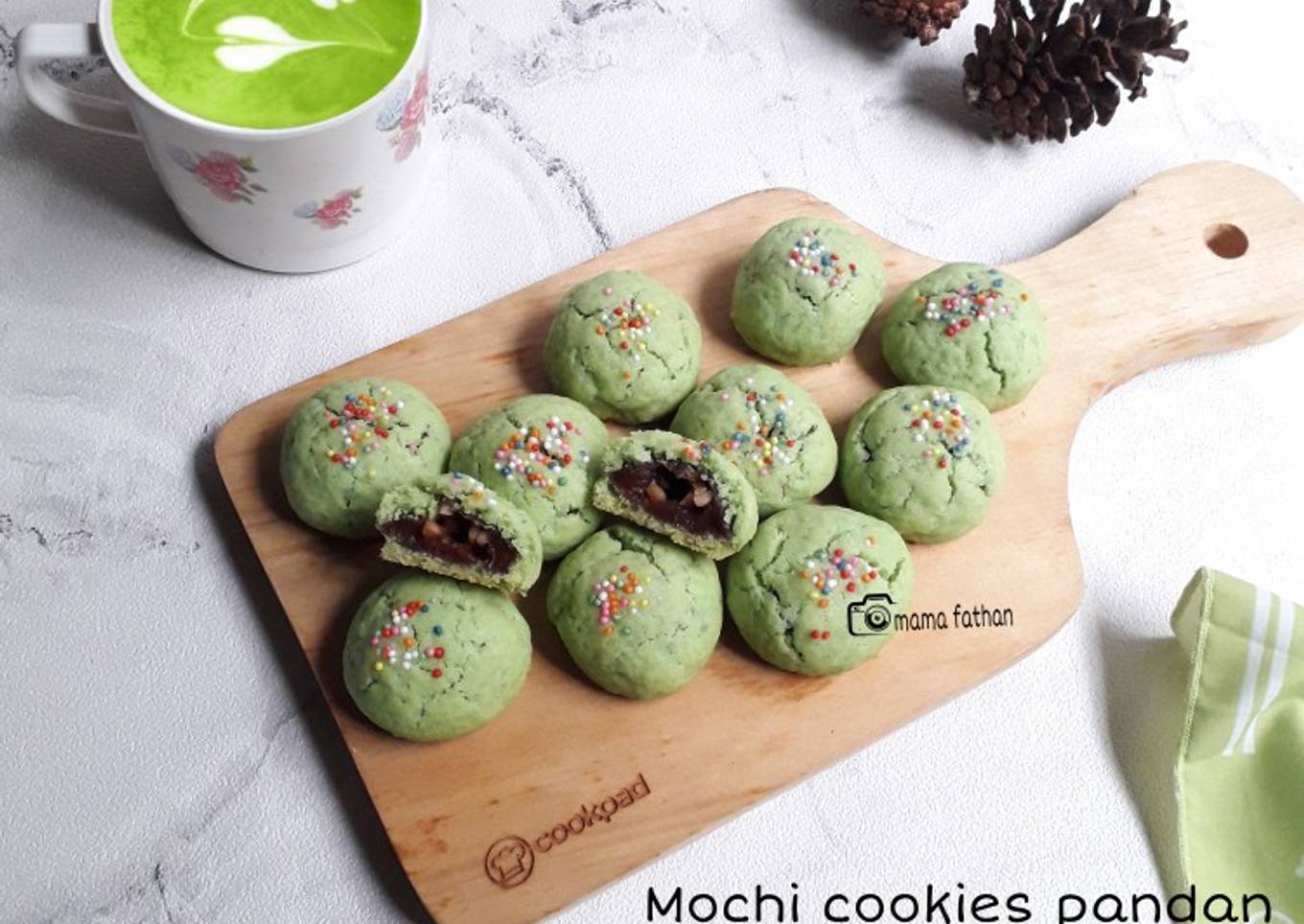 Resep Mochi cookies pandan coklat kacang