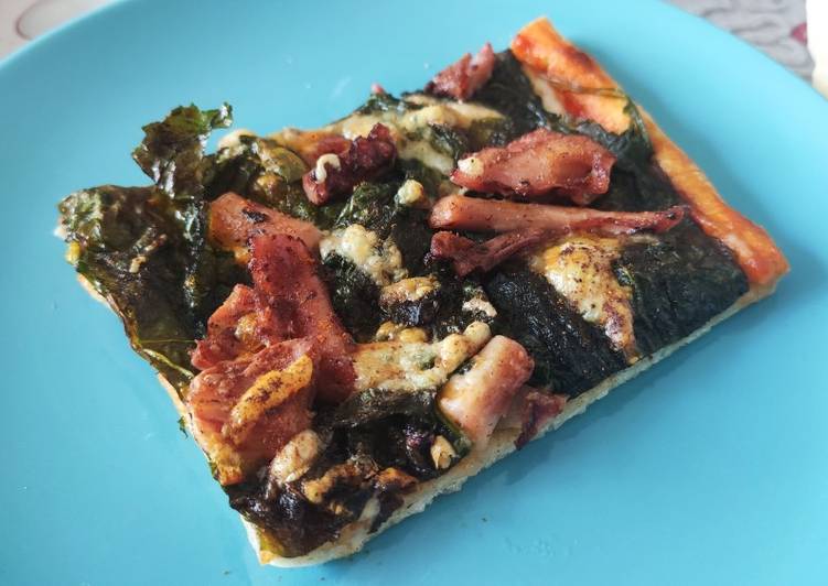 Pizza de pulpo y grelos 🍕🐙