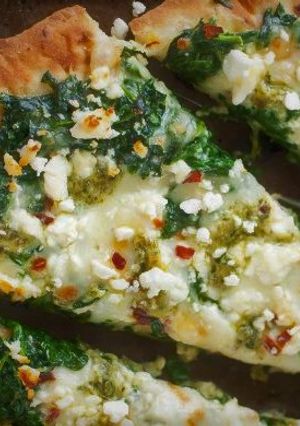 A picture of Feta-Spinach Pizza.