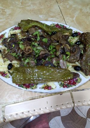 صورة لوصفة اللحم بالفريت والفلفل 🤤🤤
