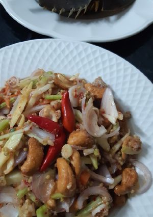 รูปของ "ยำไข่แมงดา" Spicy Horseshoe Crab Egg Salad🌶🌶🌶🔥