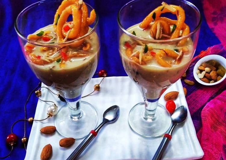 Easiest Way to Make Any-night-of-the-week Makhana kheer and jalebi parfait