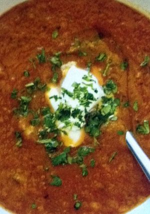 A picture of Roasted Kumara Soup.