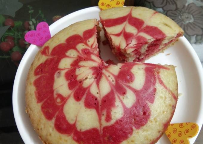 Recipe of Speedy Red velvet marble cake eggless