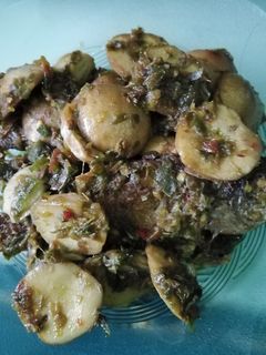 Foto resep Sambal hijau ikan asin camp jengkol