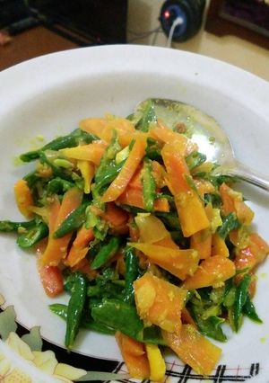 Foto resep Tumis kacang & wortel bumbu kuning