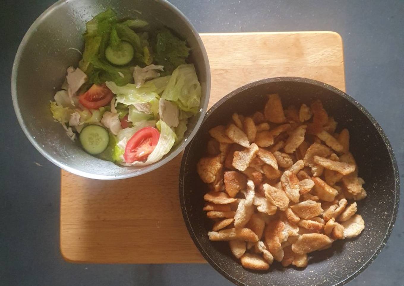 Lime dressed Chicken Salad with Croutons