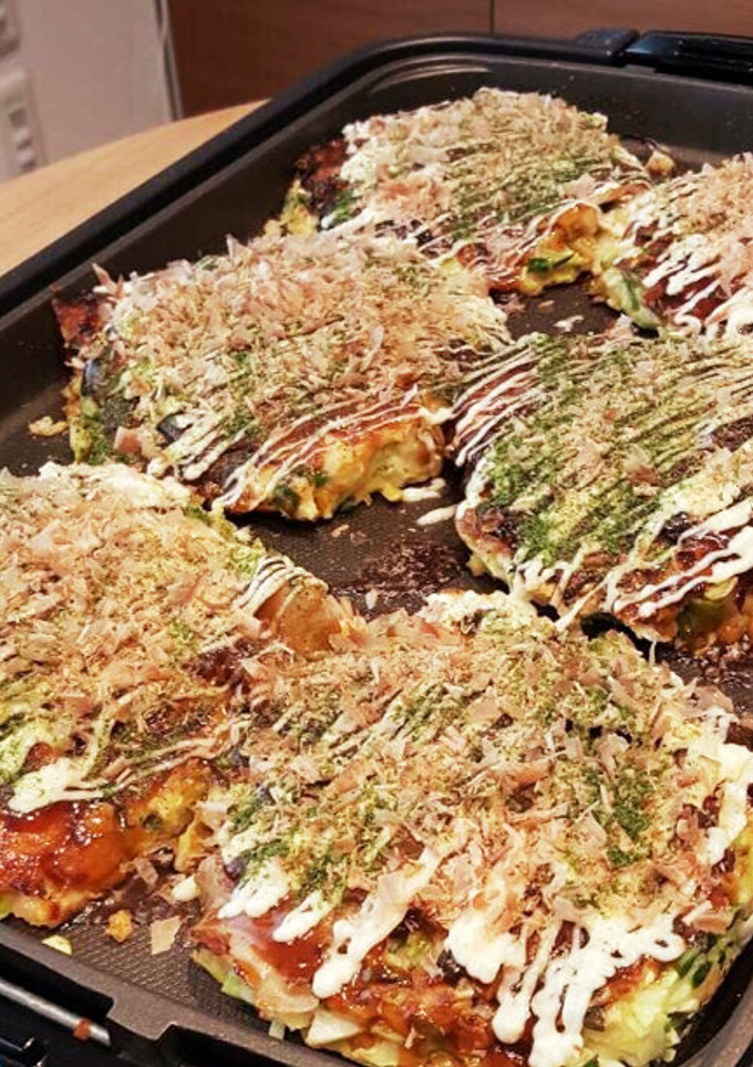 A picture of Our Family's Delicious and Easy Okonomiyaki from Osaka.