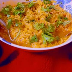 A picture of Masala maggi with cheese.