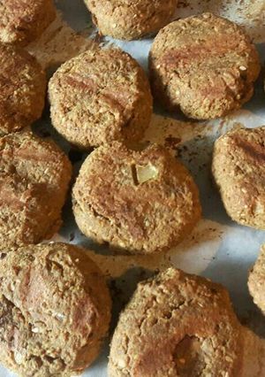 A picture of Tempeh falafels.
