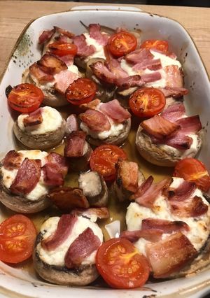 Juhtúróval töltött gombafejek recept fotója