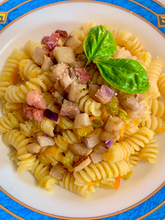 Foto di Fusilli con verdure e pancetta croccante