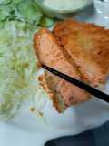 Salmon Katsu & Tartar Sauce (แซลมอนชุบเกล็ดขนมปังทอด)